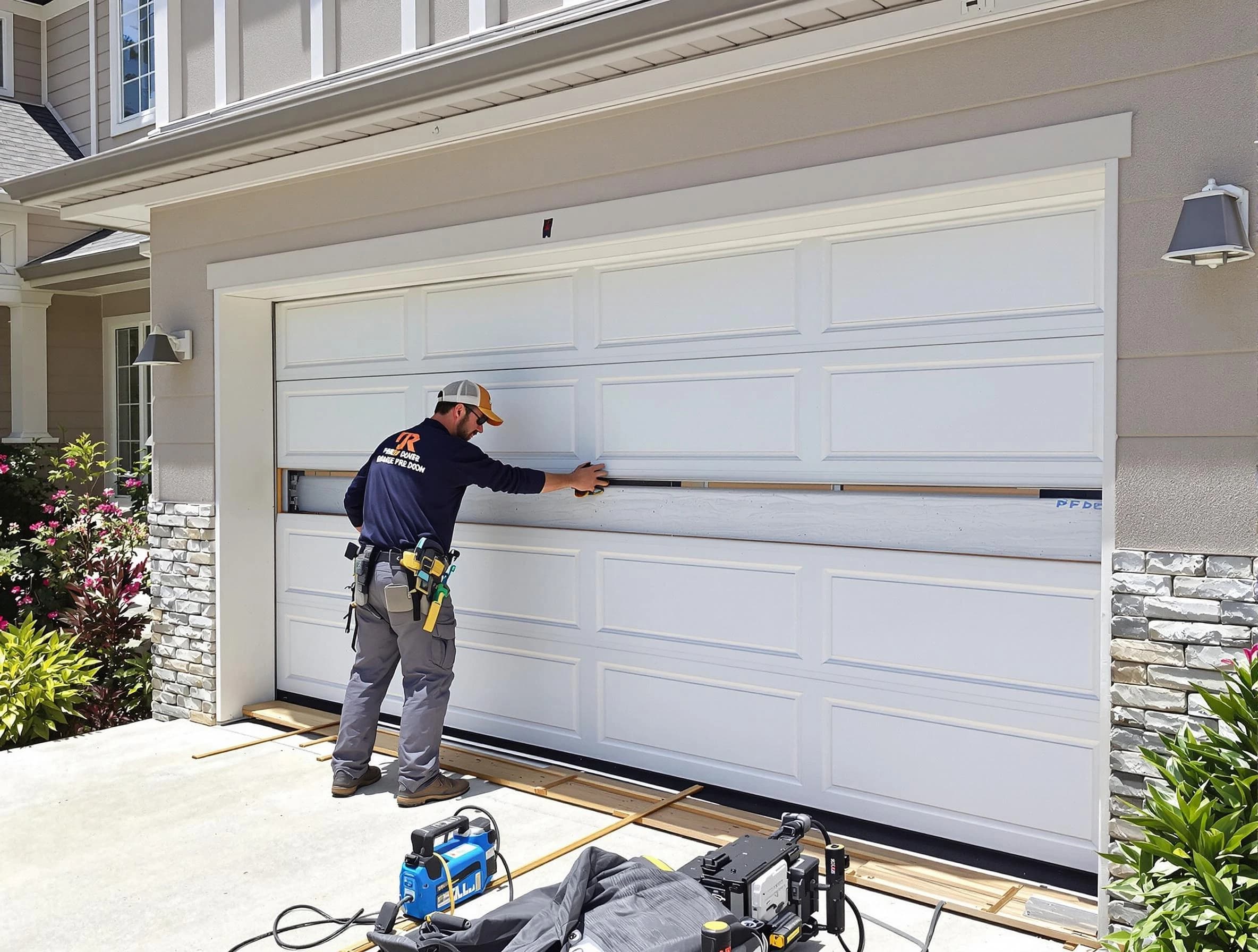 Park City Garage Door Repair team performing complete garage door replacement at Park City residence