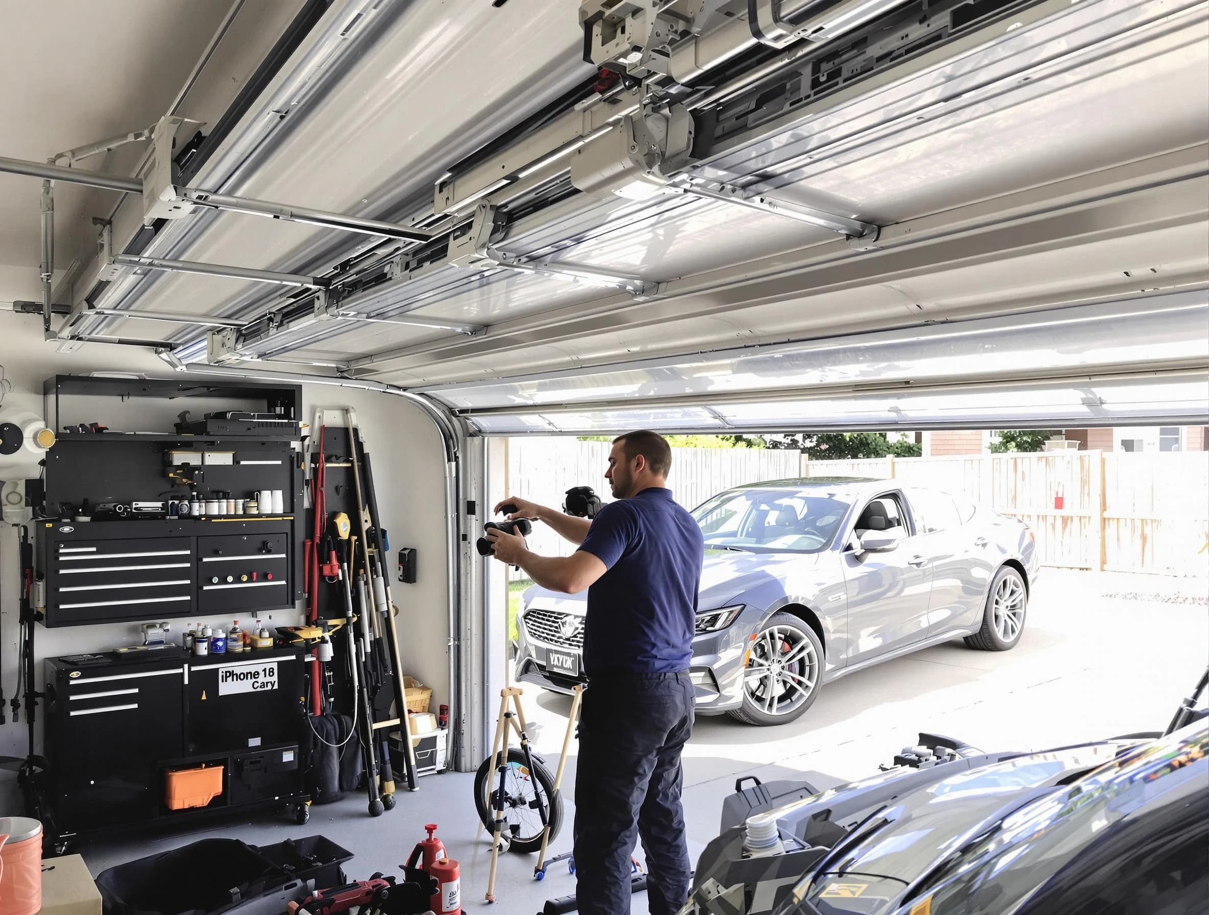 Park City Garage Door Repair technician fixing noisy garage door in Park City