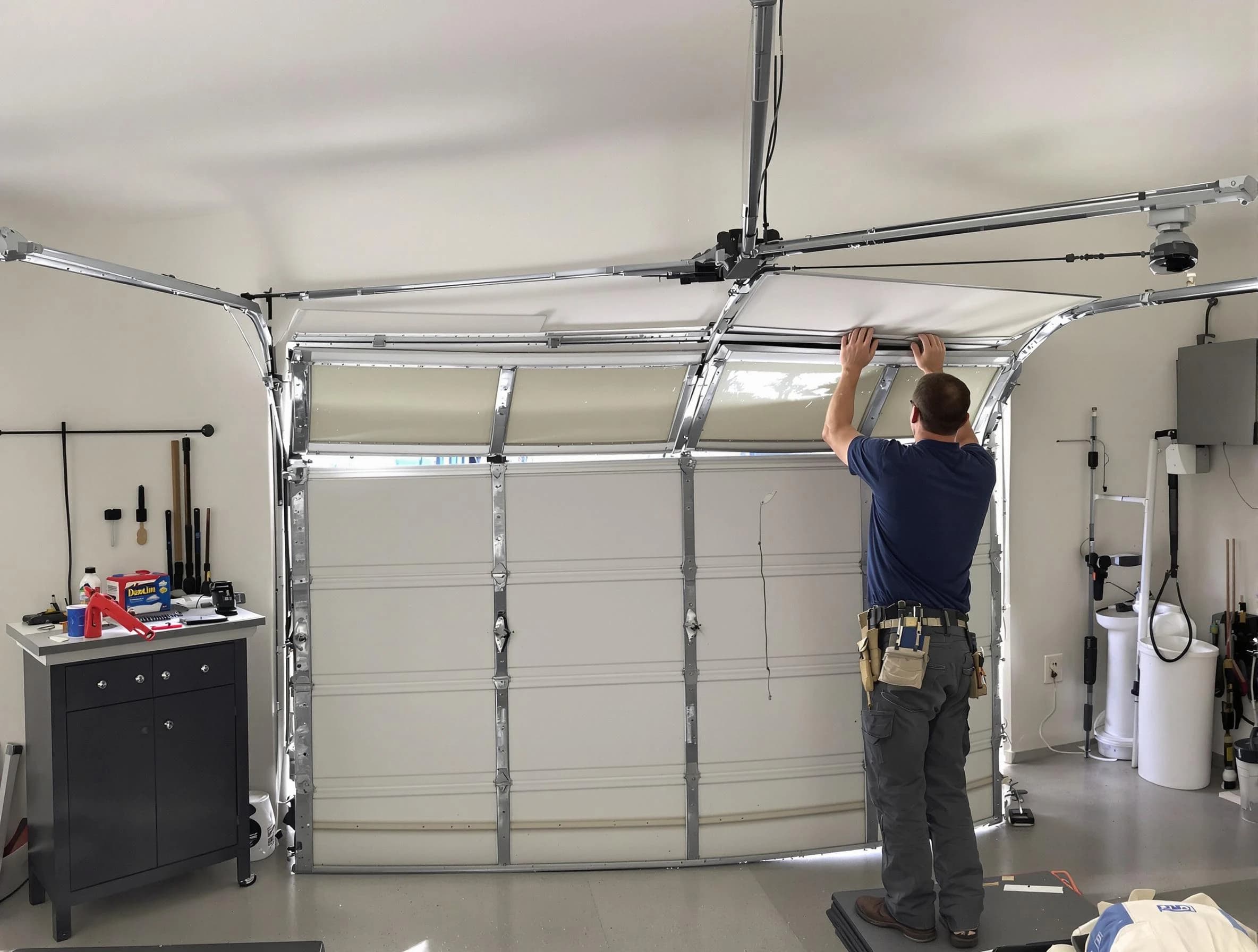 Park City Garage Door Repair specialist performing precise section replacement on Park City garage door