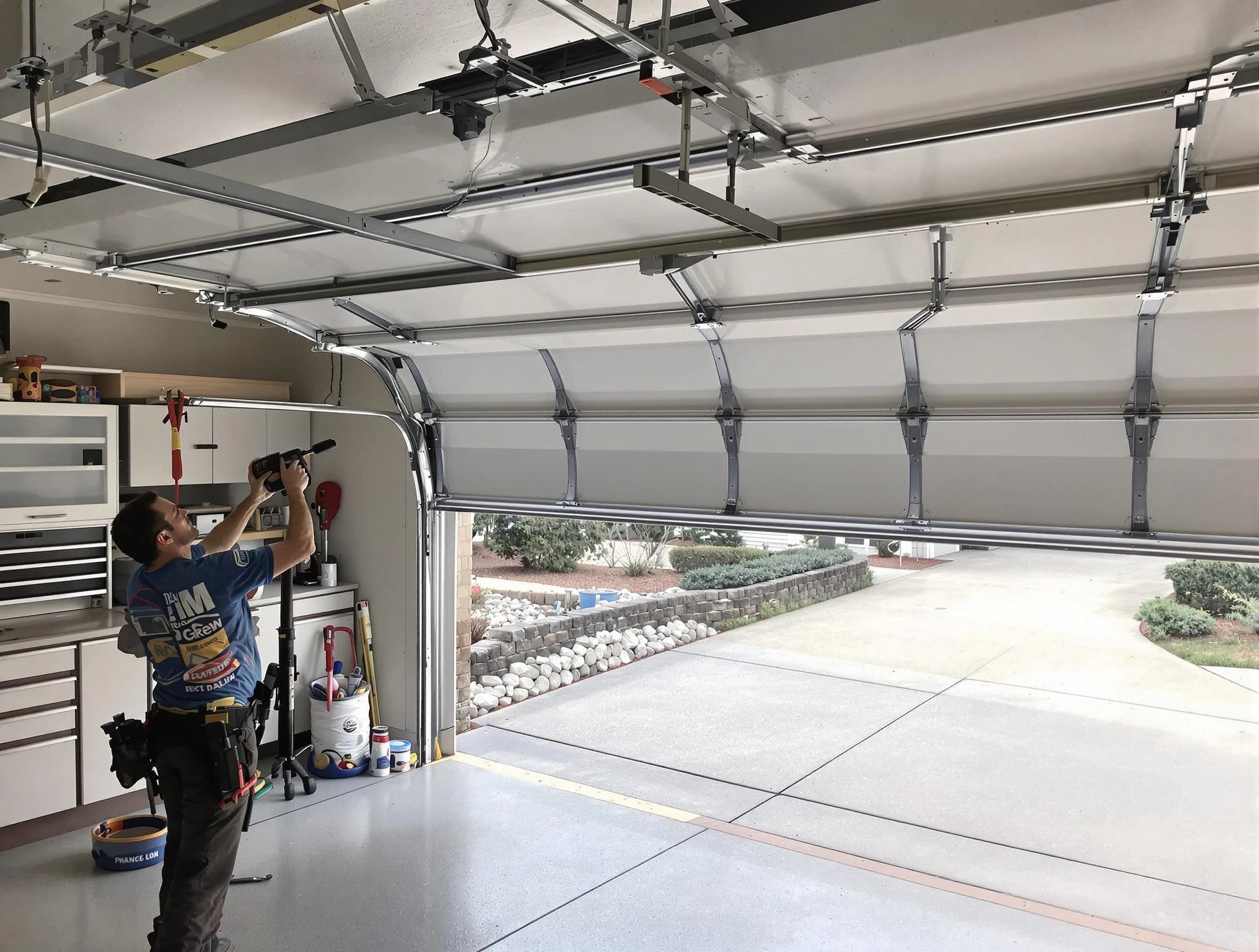 Garage door track repair service by Park City Garage Door Repair in Park City